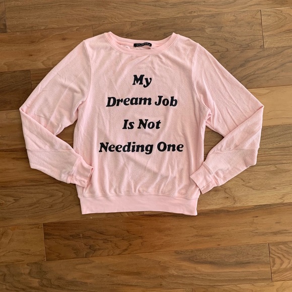 WILDFOX Dream Job sweatshirt soft comfy pink xs - Picture 2 of 6